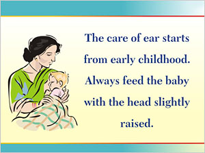 A mother breast feeding her baby in slightly head raised position.