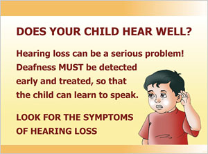 A child with hearing loss looking very lost trying to localize sound.